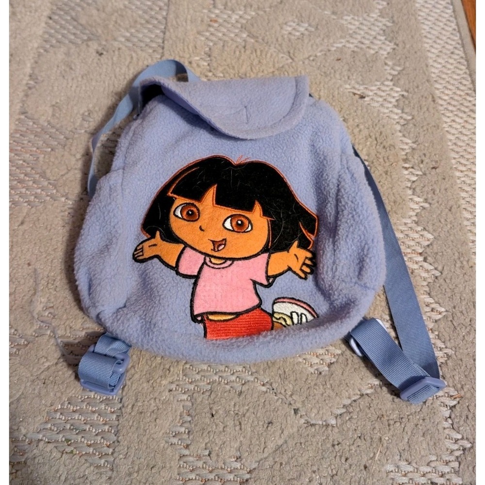 Dora the Explorer Mini Fleece Backpack Nickelodeon 2008 Kids Headquarters Blue